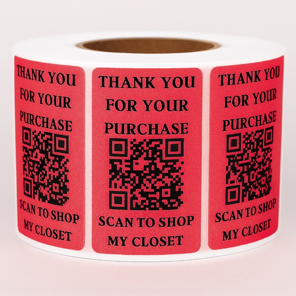 QR code stickers for Poshmark closet-thank you for your purchase-100pcs  2.25" - Picture 2 of 6